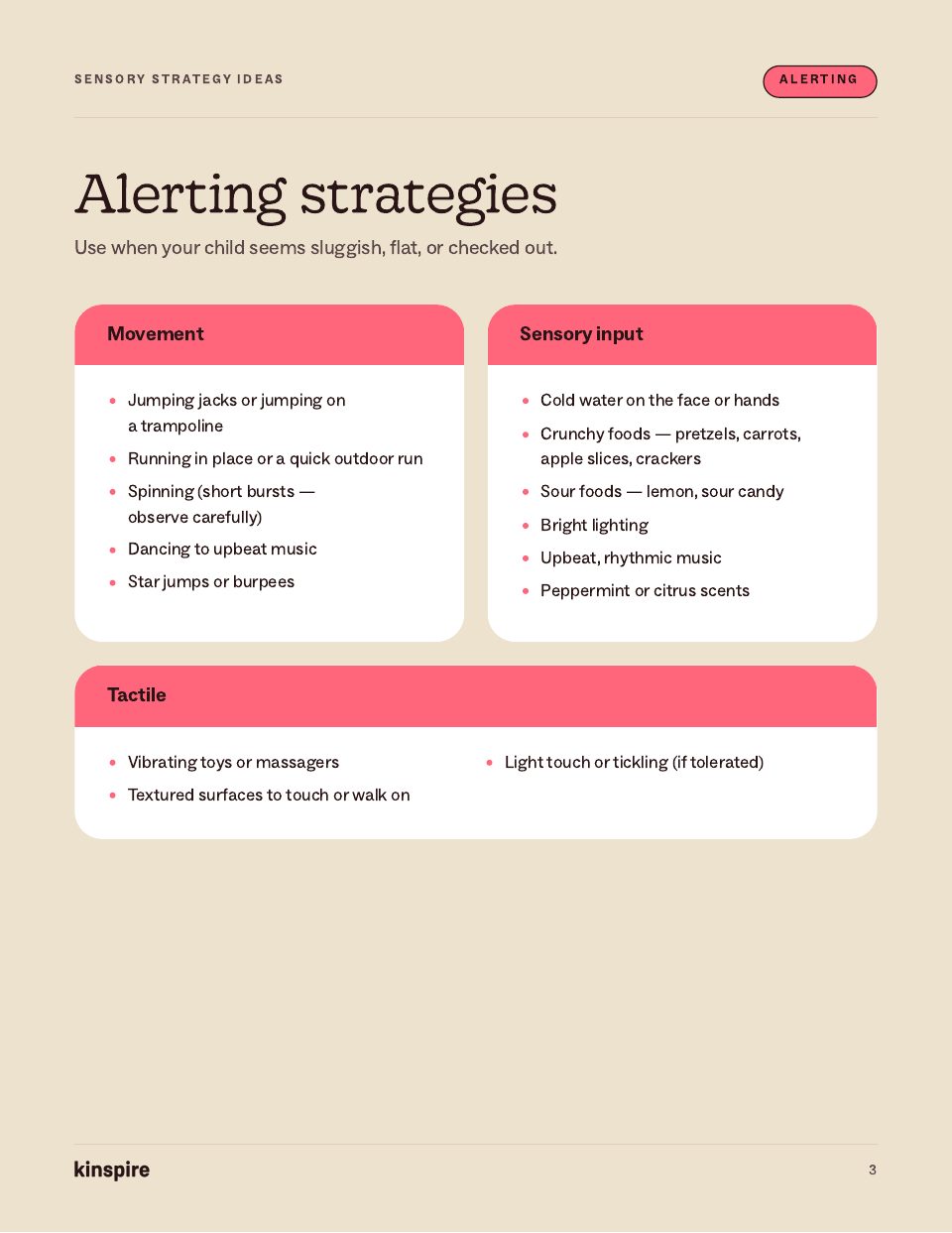Sensory Strategy Ideas page 3